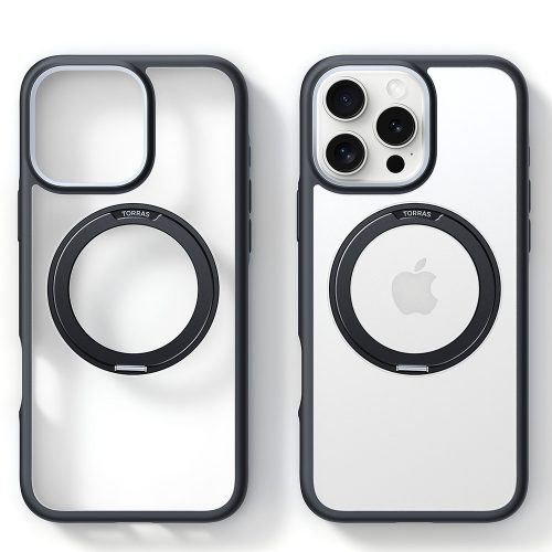 Torras - Ostand R Fusion MagSafe Series tok - iPhone 16 Pro - Fekete
