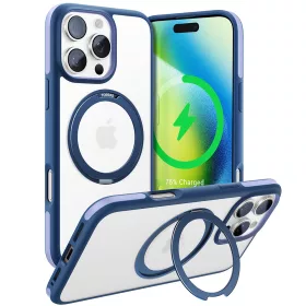   Torras - Ostand R Fusion MagSafe Series - iPhone 16 Pro - Navy Blue
