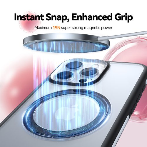 Torras - Ostand R Fusion MagSafe Series tok - iPhone 16 Pro Max - Fekete