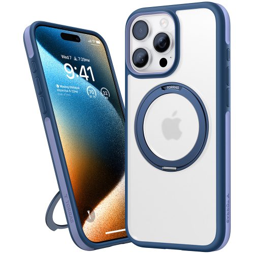 Torras - Ostand R Fusion MagSafe Series tok - iPhone 16 Pro Max - Sötétkék