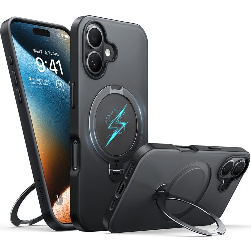 Torras - Ostand Spin MagSafe Series tok - iPhone 16 - Fekete