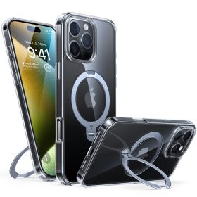   Torras - Ostand Spin MagSafe Series tok - iPhone 16 Pro - Átlátszó