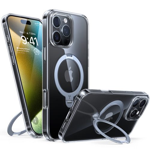 Torras - Ostand Spin MagSafe Series tok - iPhone 16 Pro - Átlátszó
