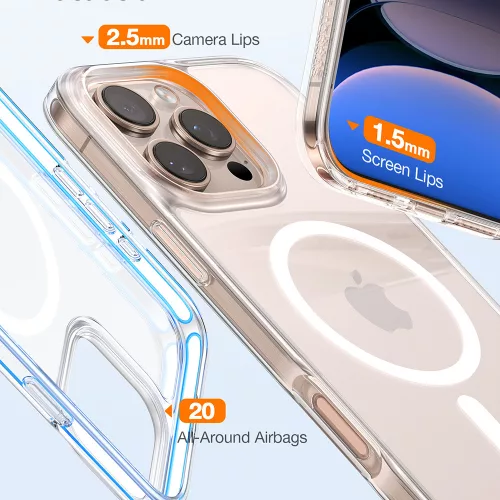 Torras - Diamond MagSafe Series - iPhone 16 Pro - Clear