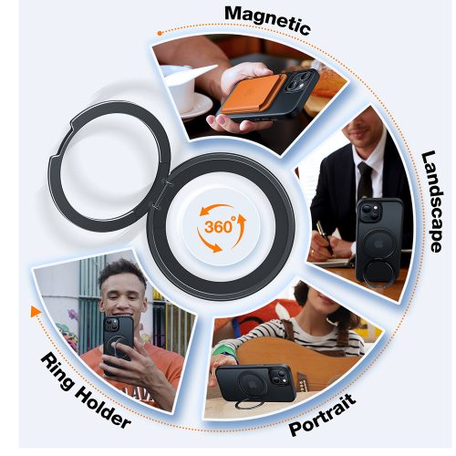 Torras - Ostand Pro MagSafe Series tok - iPhone 15 - Fekete