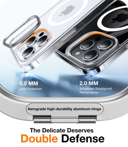 Torras - Lstand MagSafe tok - iPhone 15 Pro - Clear