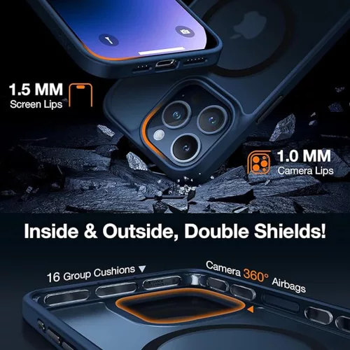 Torras - Guardian Magnetic Series - iPhone 15 Pro - Navy Blue