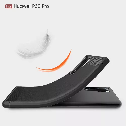Techsuit - Carbon szilikon tok - Huawei P30 Pro / P30 Pro New Edition - Fekete