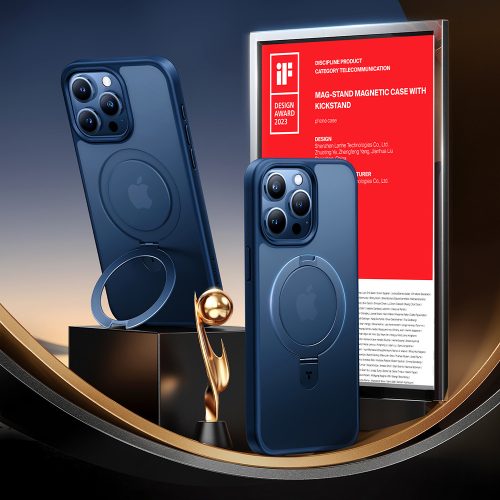 Torras - Ostand MagSafe Series tok - iPhone 15 Pro Max - Sötétkék