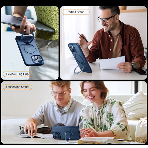 Torras - Ostand MagSafe Series tok - iPhone 15 Pro Max - Sötétkék