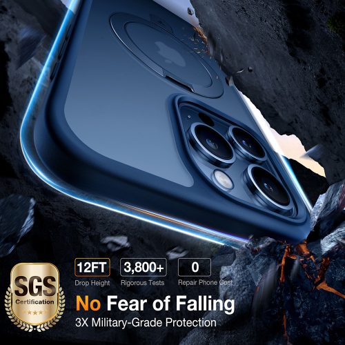 Torras - Ostand MagSafe Series tok - iPhone 15 Pro Max - Sötétkék