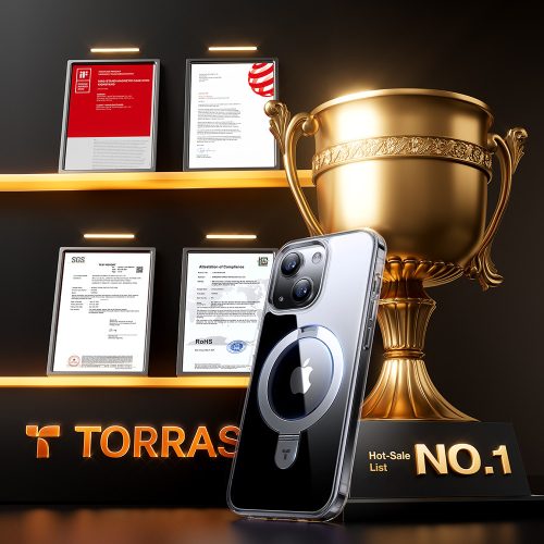Torras - Ostand MagSafe Series tok - iPhone 15 - Átlátszó
