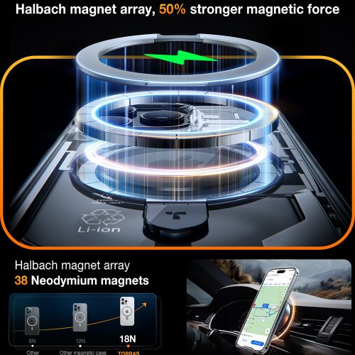 Torras - Ostand MagSafe Series tok - iPhone 15 Pro - Átlátszó