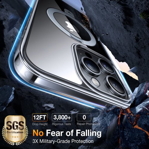 Torras - Ostand MagSafe Series tok - iPhone 15 Pro - Átlátszó