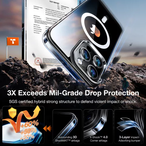 Torras - Diamond MagSafe Series - iPhone 15 Pro - Clear