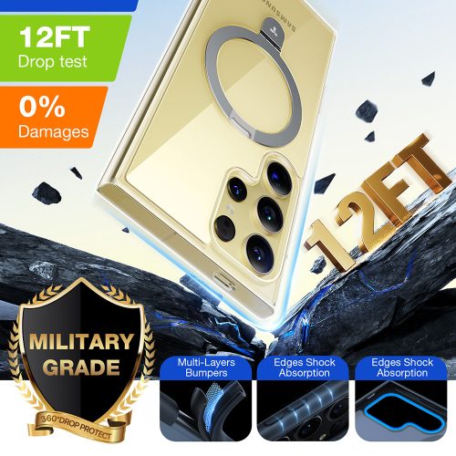 Torras - Ostand MagSafe Series tok - Samsung Galaxy S24 Ultra - Átlátszó