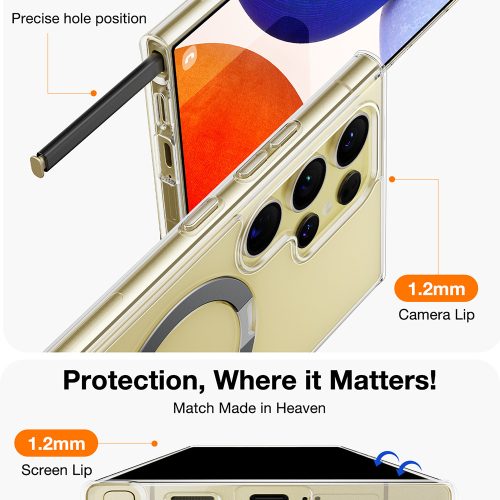 Torras - Ostand MagSafe Series tok - Samsung Galaxy S24 Ultra - Átlátszó