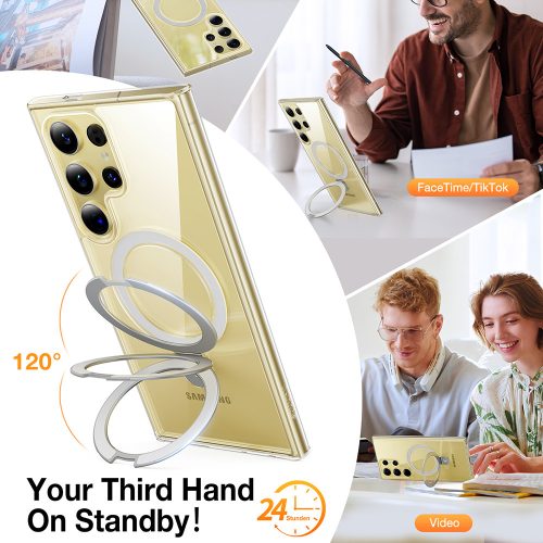 Torras - Ostand MagSafe Series tok - Samsung Galaxy S24 Ultra - Átlátszó