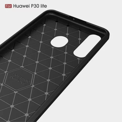 Techsuit - Carbon szilikon tok - Huawei P30 lite / P30 lite New Edition - Fekete