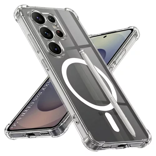 Techsuit - Schockproof Átlátszó Szilikon Magsafe tok - Samsung Galaxy S25 Ultra - Átlátszó