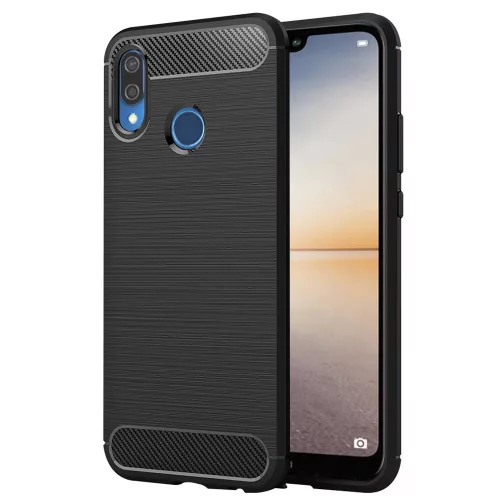 Techsuit - Carbon szilikon tok - Huawei P20 lite - Fekete