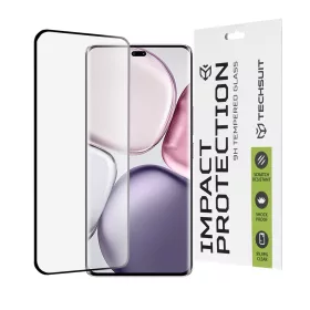   Techsuit - 111D Full Cover / Full Glue üvegfólia / 3D kerekített szélű kijelzőhöz - Honor Magic7 Lite / X9c - Fekete széllel