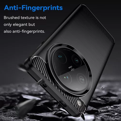 Techsuit - Carbon szilikon tok - Oppo Find X8 Pro - Fekete