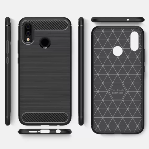 Techsuit - Carbon szilikon tok - Huawei P20 lite - Fekete
