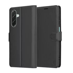   Techsuit - Leather Folio kinyitható tok - Samsung Galaxy A26 5G - Fekete