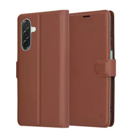   Techsuit - Leather Folio kinyitható tok - Samsung Galaxy A26 5G - Barna