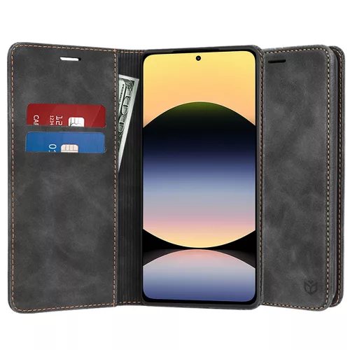 Techsuit - Confy Cover kinyitható tok - Xiaomi Redmi Note 14 4G (Regional) - Fekete
