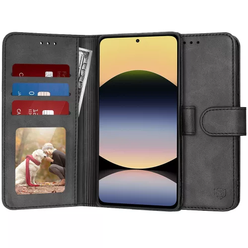 Techsuit - Diary Book kinyitható tok - Xiaomi Redmi Note 14 4G (Regional) - Fekete