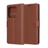 Techsuit - Leather Folio kinyitható tok - Xiaomi Redmi Note 14 4G (Regional) - Barna