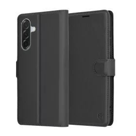   Techsuit - Leather Folio kinyitható tok - Samsung Galaxy A56 5G - Fekete