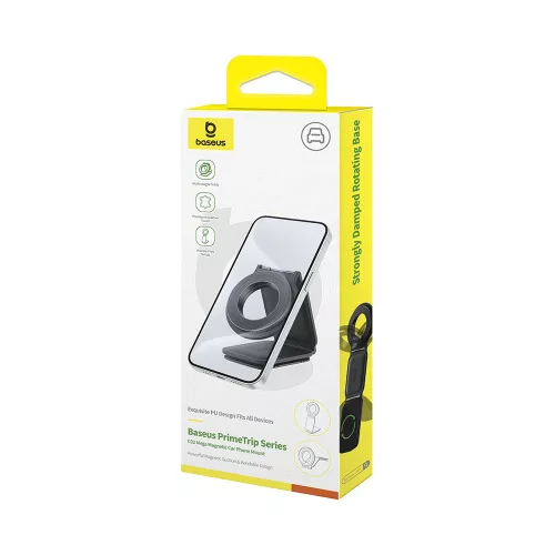 Baseus - Autós tartó PrimeTrip Series C02 (C40169002113-00) - PU Leather, 360°, 25N, Versatile Mounting Option - Cluster Black
