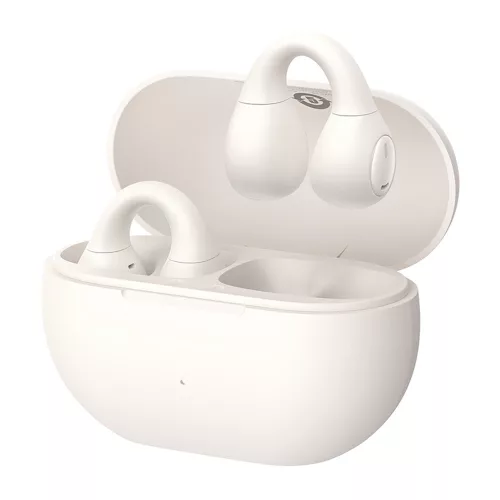 Baseus - Vezeték nélküli fülhallgató Bass 15 Clip (A00079500223-00) - Valódi vezeték nélküli, ENC, Bluetooth 5.4, Nyitott fülű, USB-C - Csillagfehér