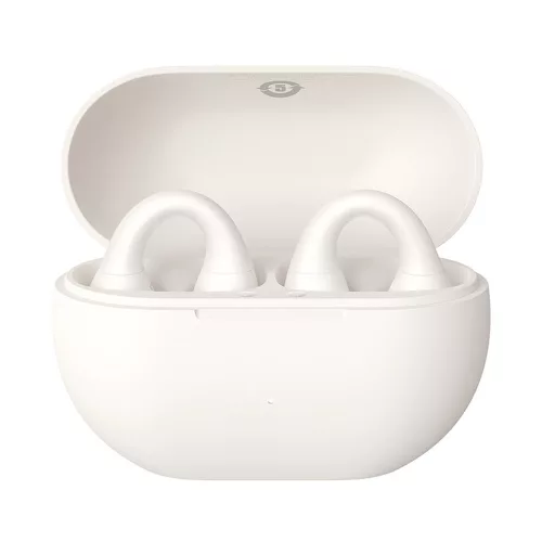 Baseus - Vezeték nélküli fülhallgató Bass 15 Clip (A00079500223-00) - Valódi vezeték nélküli, ENC, Bluetooth 5.4, Nyitott fülű, USB-C - Csillagfehér