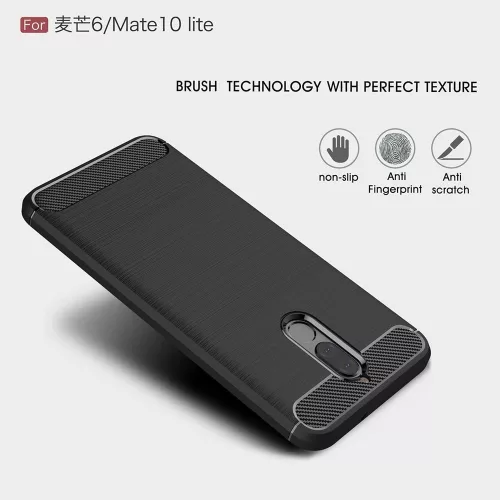 Techsuit - Carbon szilikon tok - Huawei Mate 10 Lite - Fekete
