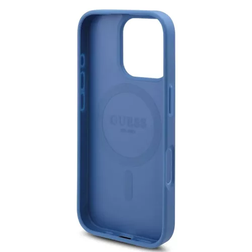 Guess - Hardcase 4G Flower Print MagSafe (GUHMP16LP4ROPEMCB) - iPhone 16 Pro - Blue