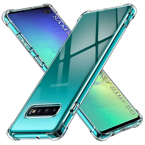 Techsuit - Shockproof Átlátszó Ütésálló Szilikon tok - Samsung Galaxy S10 Plus - Átlátszó