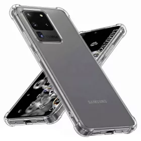   Techsuit - Shockproof Átlátszó Ütésálló Szilikon tok - Samsung Galaxy S20 Ultra 4G / S20 Ultra 5G - Átlátszó