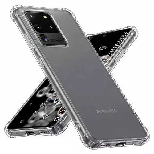 Techsuit - Shockproof Átlátszó Ütésálló Szilikon tok - Samsung Galaxy S20 Ultra 4G / S20 Ultra 5G - Átlátszó