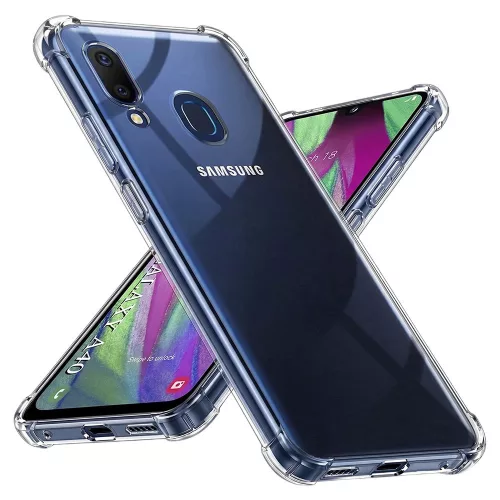 Techsuit - Shockproof Átlátszó Ütésálló Szilikon tok - Samsung Galaxy A40 - Átlátszó