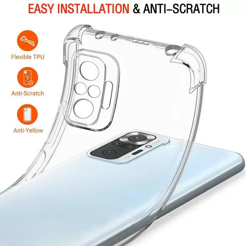 Techsuit - Shockproof Átlátszó Ütésálló Szilikon tok - Xiaomi Redmi Note 10 4G / Note 10S / Poco M5s - Átlátszó