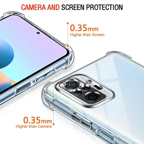 Techsuit - Shockproof Átlátszó Ütésálló Szilikon tok - Xiaomi Redmi Note 10 4G / Note 10S / Poco M5s - Átlátszó