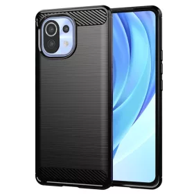   Techsuit - Carbon szilikon tok - Xiaomi Mi 11 Lite 4G / Mi 11 Lite 5G / 11 Lite 5G NE - Fekete
