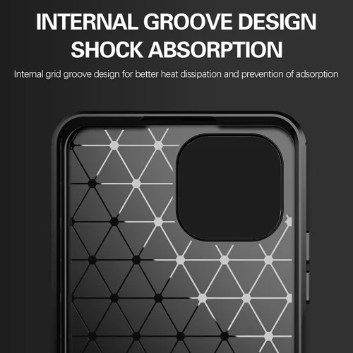 Techsuit - Carbon szilikon tok - Xiaomi Mi 11 Lite 4G / Mi 11 Lite 5G / 11 Lite 5G NE - Fekete