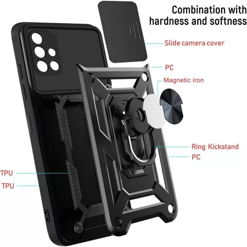 Techsuit - CamShield ütésálló tok - Samsung Galaxy A51 4G - Fekete