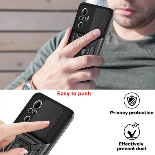 Techsuit - CamShield ütésálló tok - Xiaomi Redmi Note 10 Pro / Note 10 Pro Max - Fekete