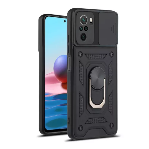 Techsuit - CamShield ütésálló tok - Xiaomi Redmi Note 10 4G / Note 10S / Poco M5s - Fekete